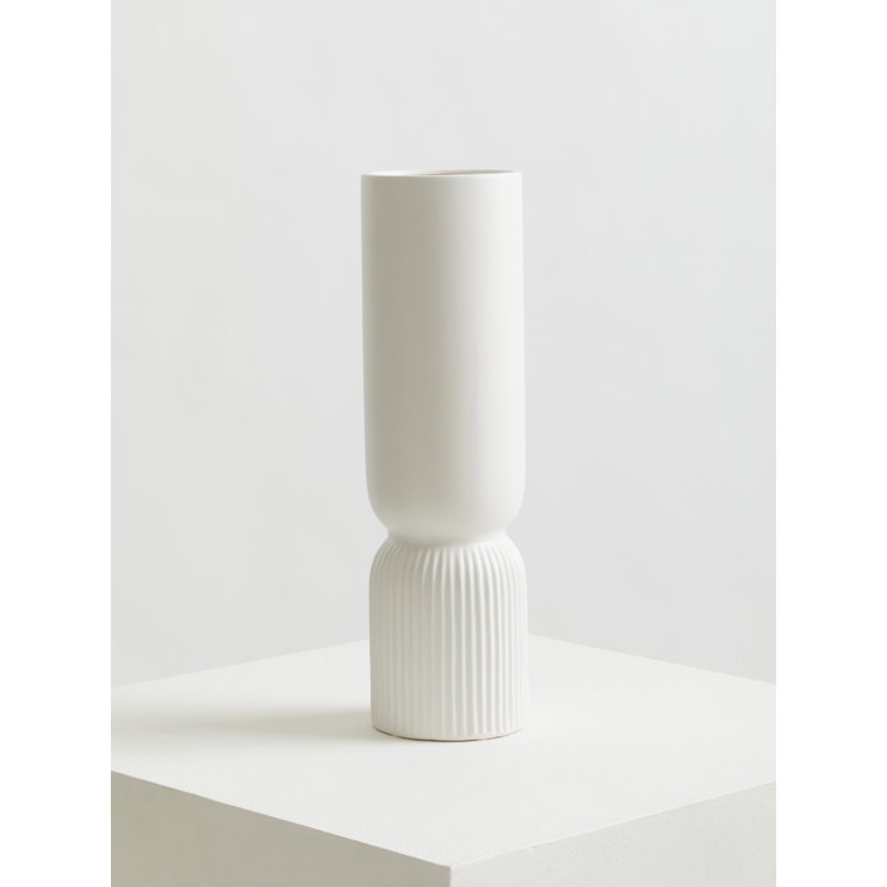 Antto Earthenware Table Vase, White