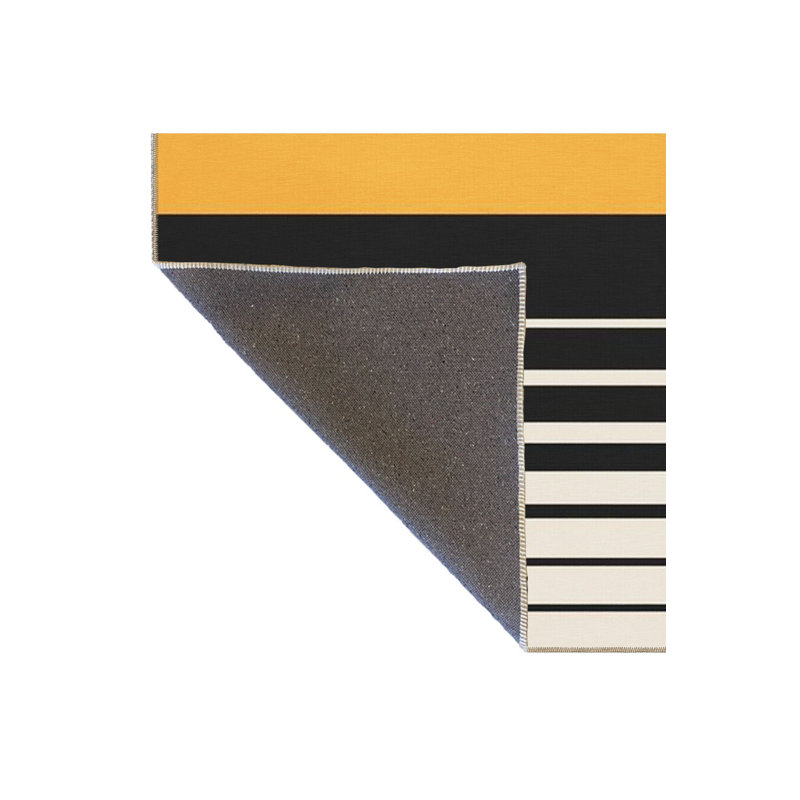 Tapis horizontal tissé à motifs de couleurs mélangées pastel, Sous-tapis rectangulaire de 3 pi 3 po x 4 pi 11 po