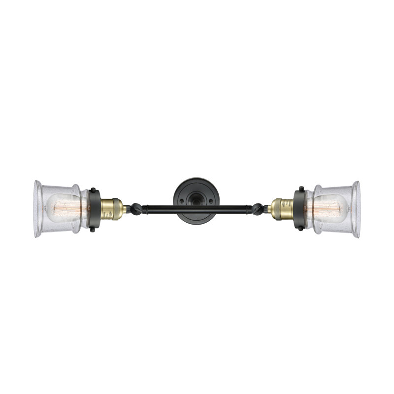 Alexandira 2 - Light Dimmable Vanity Light, 60 Watt Vintage Incandescent Bulb, Seedy, Black Antique Brass