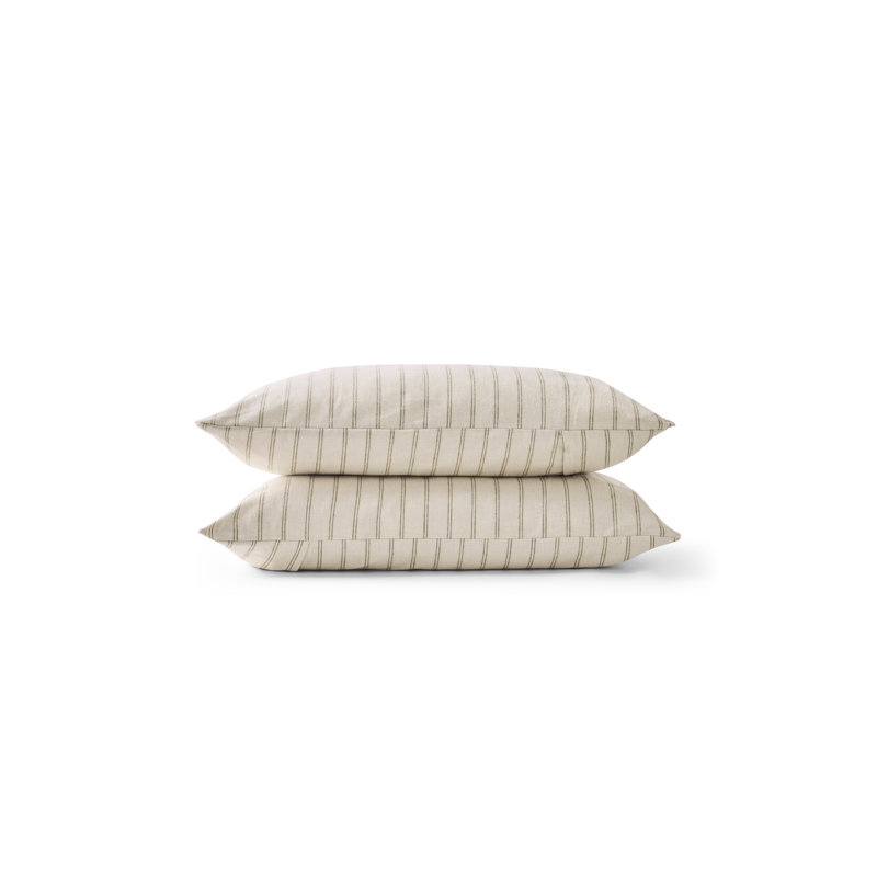 Flannel Marl Pillow Case, Oat, Standard Pillowcase