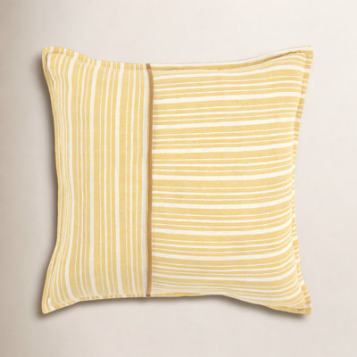 Berthe Striped Cotton Reversible Throw Pillow