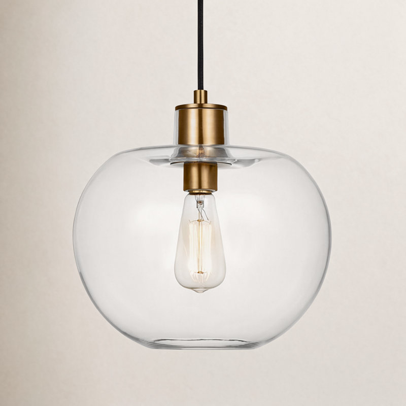 Rumford 1 - Light Sphere Pendant, Burnished Brass, 12.5" H x 12.38" W x 12.38" D