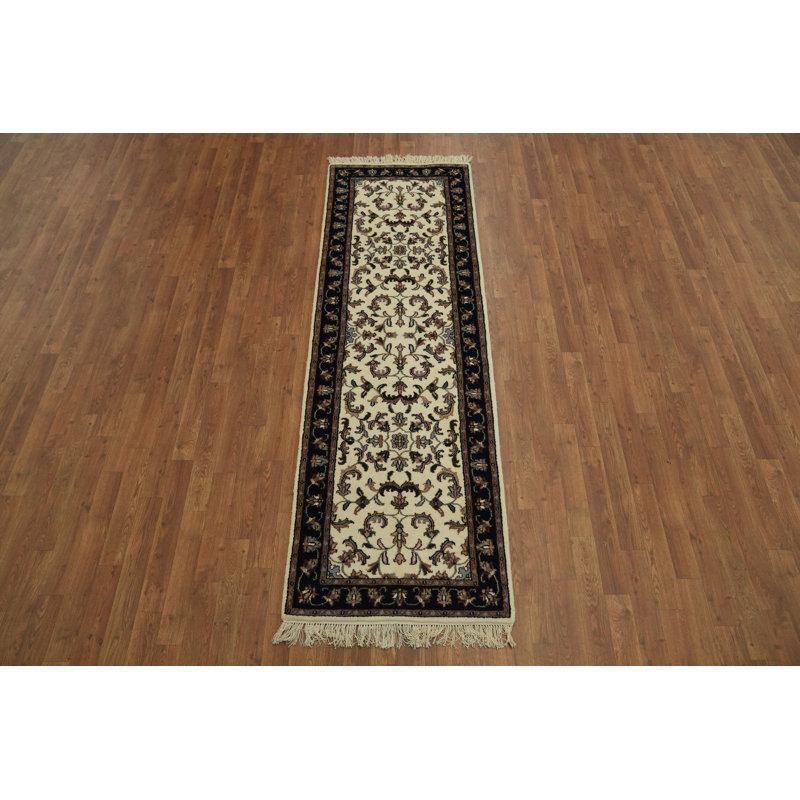 Tapis exquis fabriqué à la main avec motif de bordure riche à motifs 2 x 8