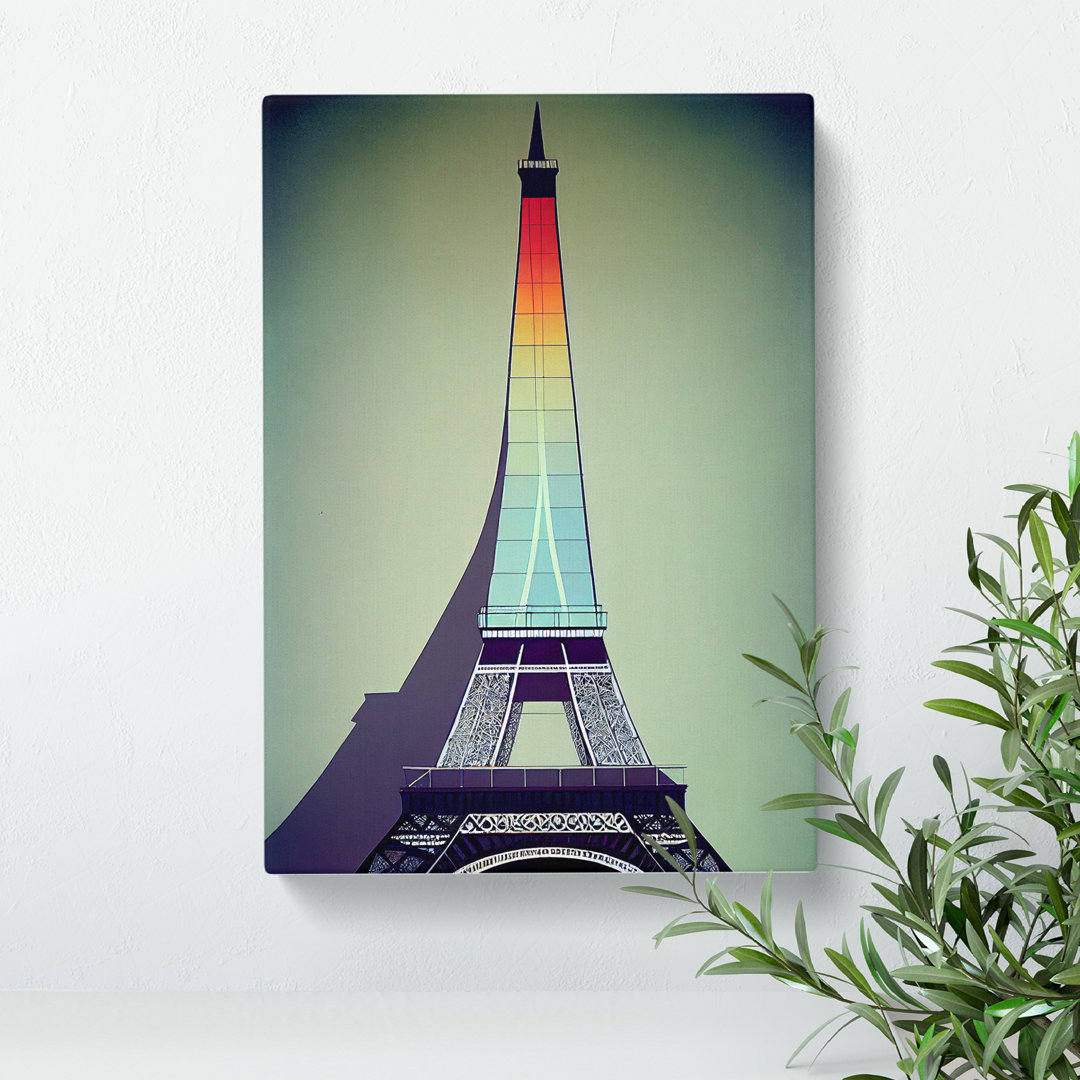 Modern Eiffel Tower - Wrapped Canvas