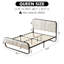 Lit plateforme tapissier Nelsie avec tête de lit capitonnée en velours, tissu blanc, structure noire-1069955231-1011279368