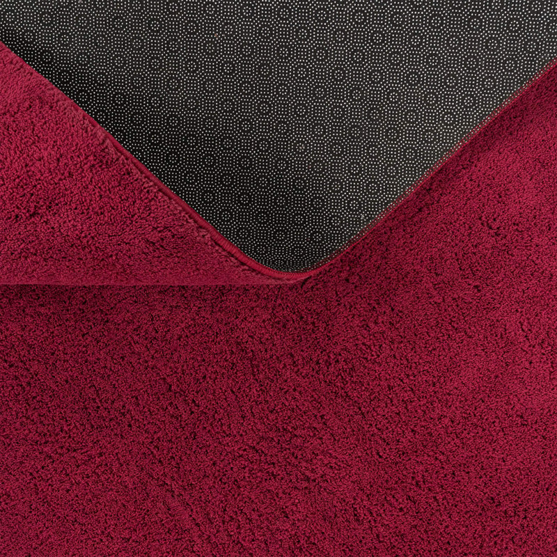Tapis doux, doux, à poils courts, antidérapant, de couleur unie, lavable, Rouge, Rectangle 3 pi 11 po x 5 pi 7 po