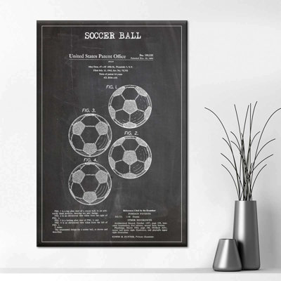Ballon de soccer, brevet BW sur toile