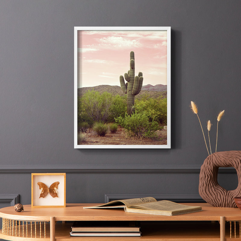 Arizona Desert, reproduction encadrée - bois massif, Blanc, H 14 po x l 11 po