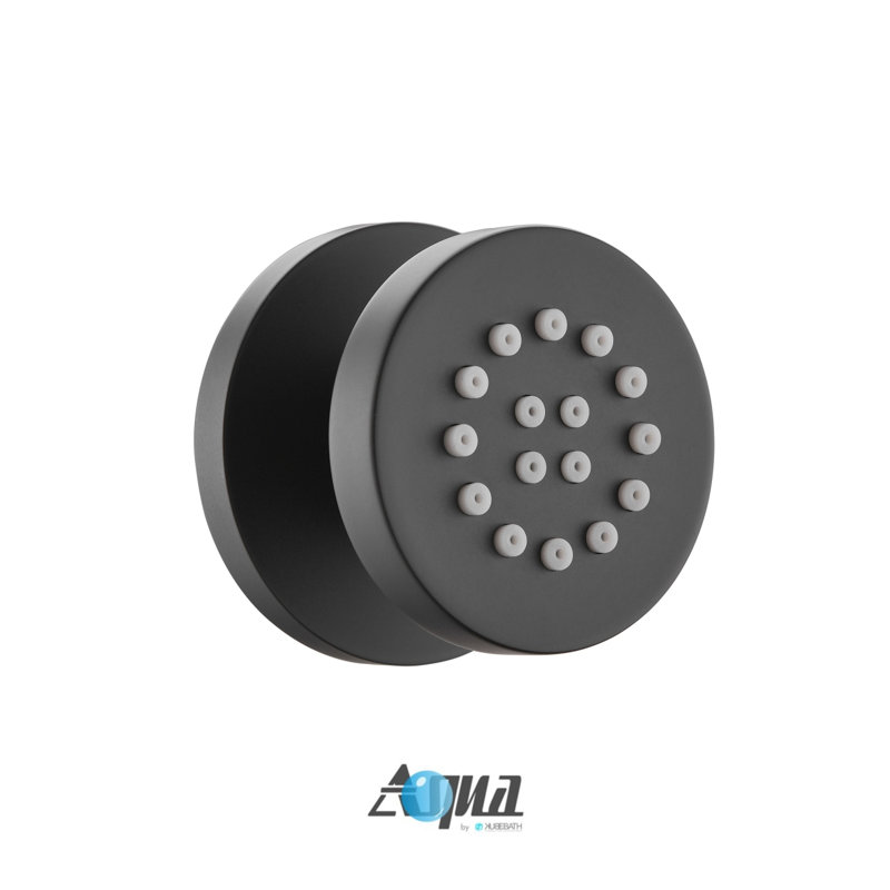 Jet pour le corps Aqua Rondo par Kubebath - Chrome, Noir mat