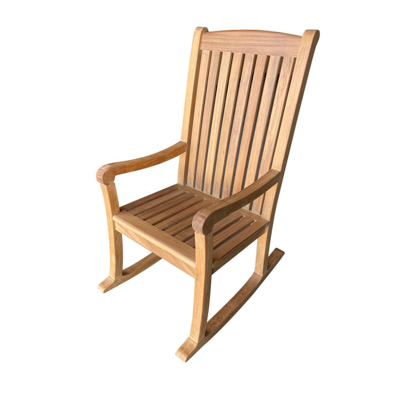 Chaise berçante d'extérieur en teck Nelvina