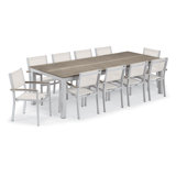 Travira Rectangular 10 - Person 103" Long Powder Coated Aluminum Patio Dining Set