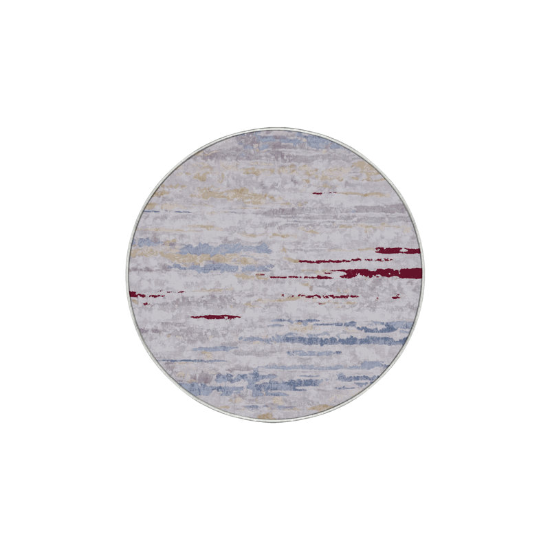 Tapis blanc lavable à la machine, Rond 6 pi
