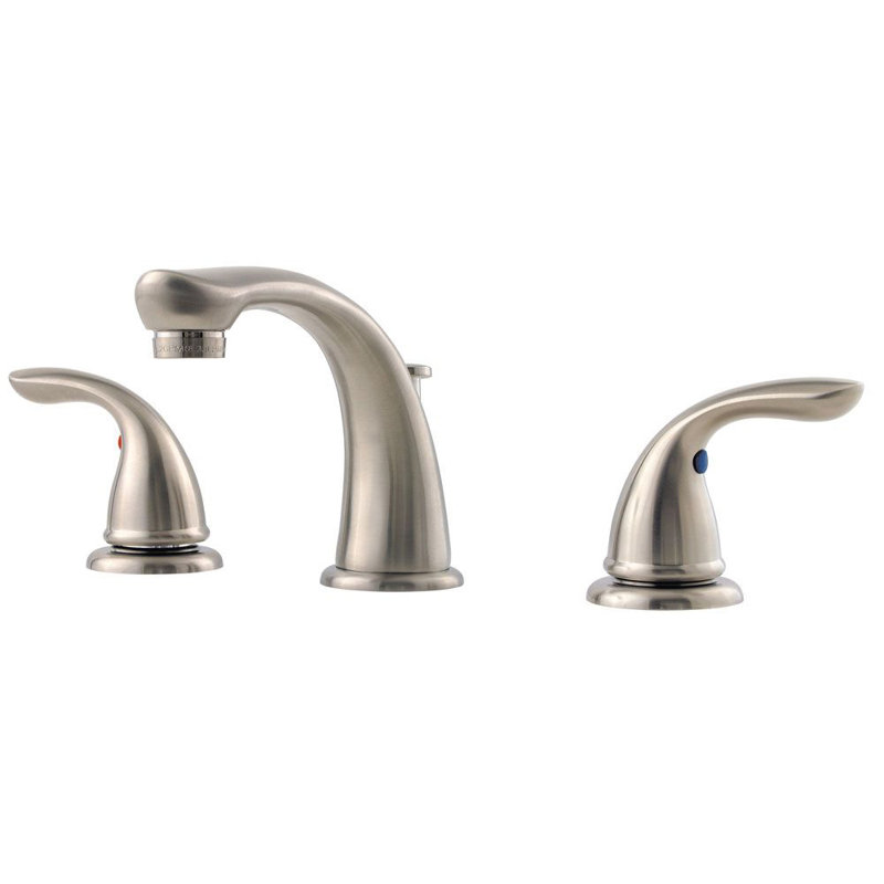 Widespread Bathroom Faucet with Drain Assembly, Brushed Nickel