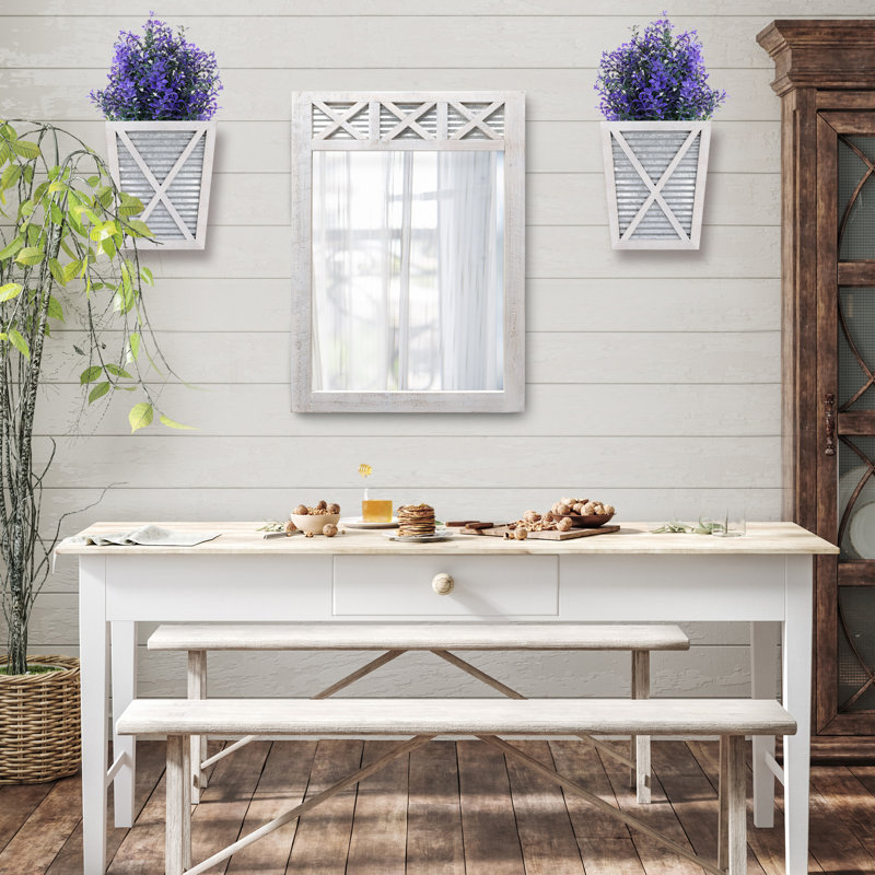 Miroir de salle de bain Frise Blerton, Blanc