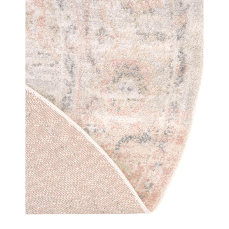Tallula Oriental Rose Pink Rug, Oval 6'1" x 9'
