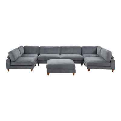 Avanna U-Shaped Sectional Sofa With Ottoman