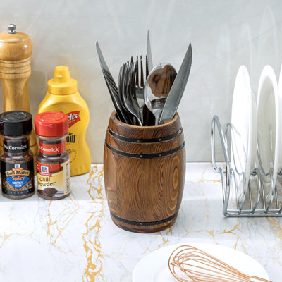 Barrel Flatware Kitchen Cooking Utensil Holder