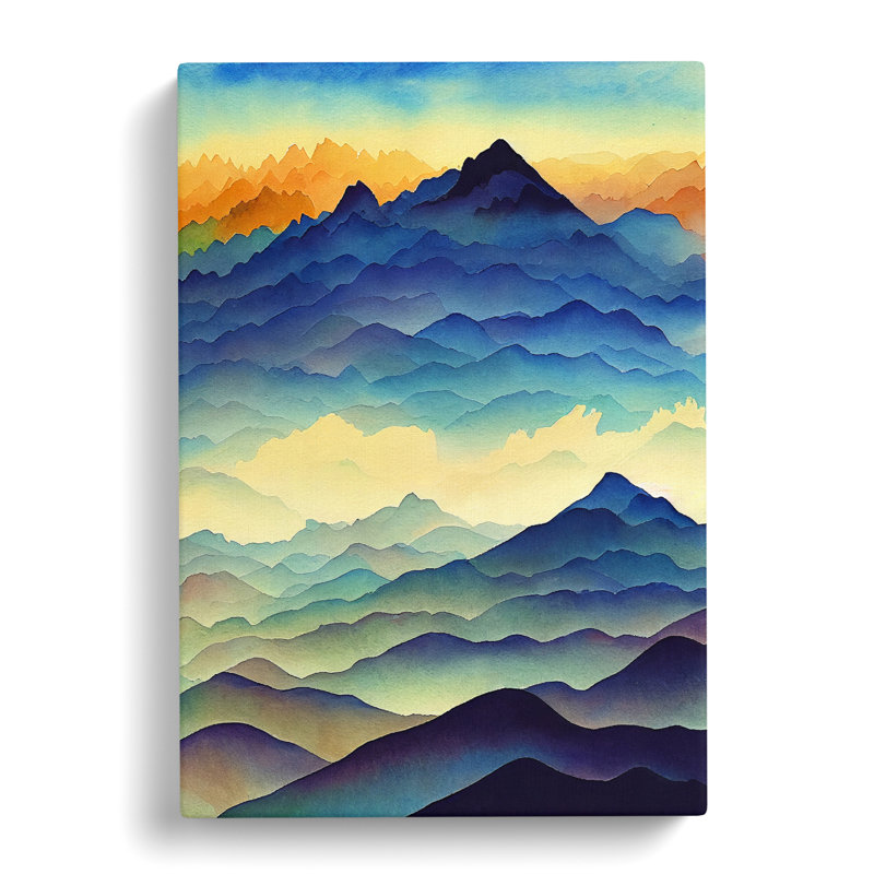 Watercolour Mountains Vol.2 - Wrapped Canvas, 50cm H x 35cm W x 3cm D