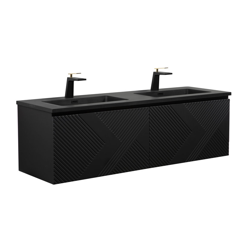 Breesford 59'' Double Bathroom Vanity with Acrylic Top