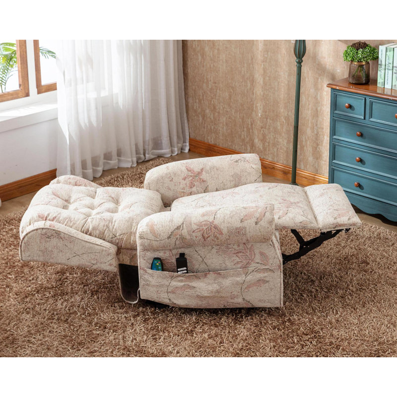 Upholstered Heated Massage Chair, Beige