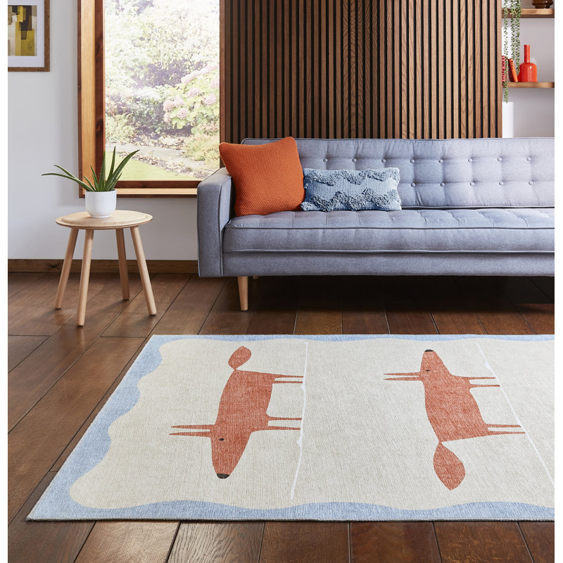 Scion Animal Print Digitally Printed 120cm X 170cm Area Rug, Beige, Rectangle 152 x 230 cm
