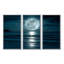 Super Moon Over The Sea I - ensemble d'art mural moderne sur toile encadrée 3-111757649-111757650