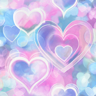 Papier peint texturé non-tissé rose / bleu Enchanting Hearts