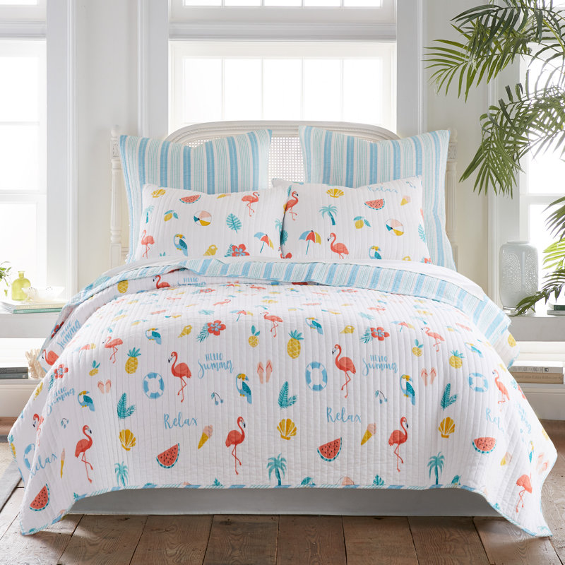 Summertime Quilt Set, King Quilt + 2 King Shams