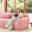 Canapé modulaire rose en forme de L, tissu moelleux, mousse 32d haute résilience, sans assemblage requis, base antidérapante, confort ergonomique, coussins décoratifs pour l'élégance de la chambre à coucher avec méridienne, dessous, forme, décor