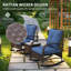 Ensemble bistro, ensemble de mobilier de balcon, ensemble de mobilier de patio en osier 3 pièces