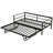 Twin Size Metal Daybed With LED And Adjustable Trundle, Pop Up Trundle-1540802507