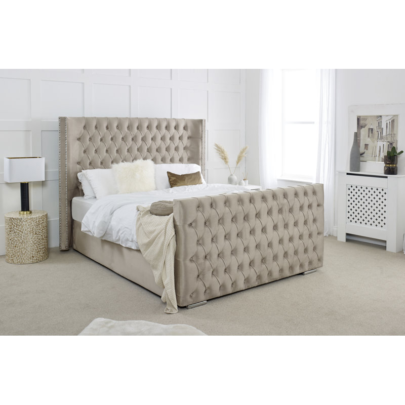 Jaina Upholstered Bed, Beige, Single (3')