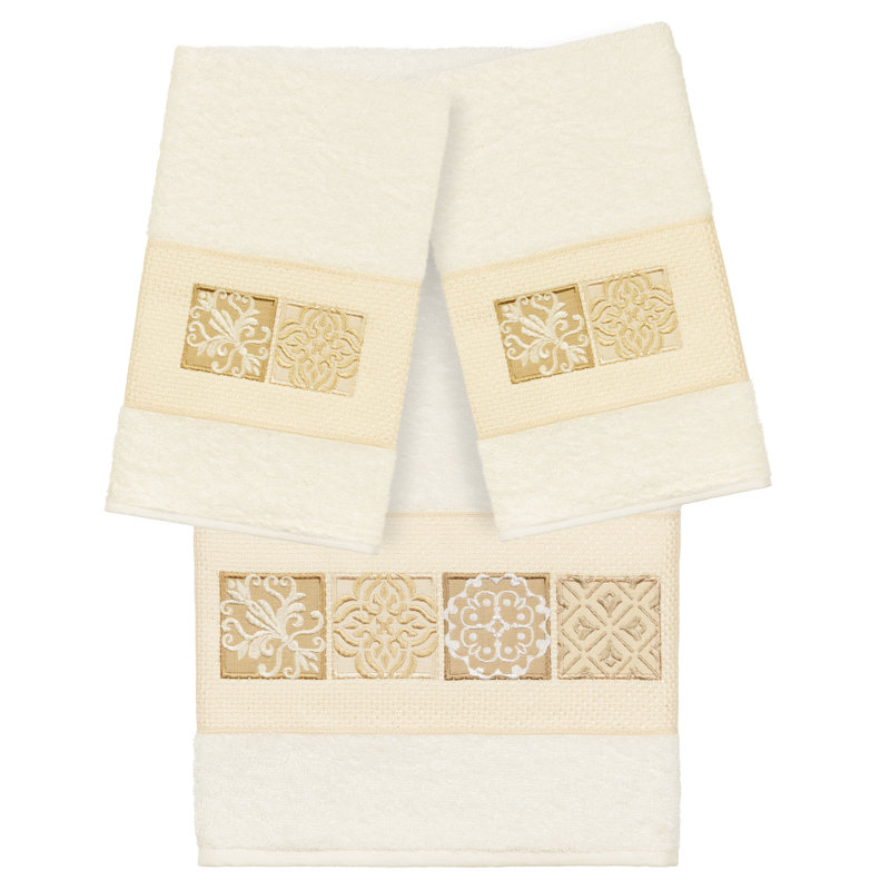 Ensemble de serviettes 100% coton 100% Vivian, Crème