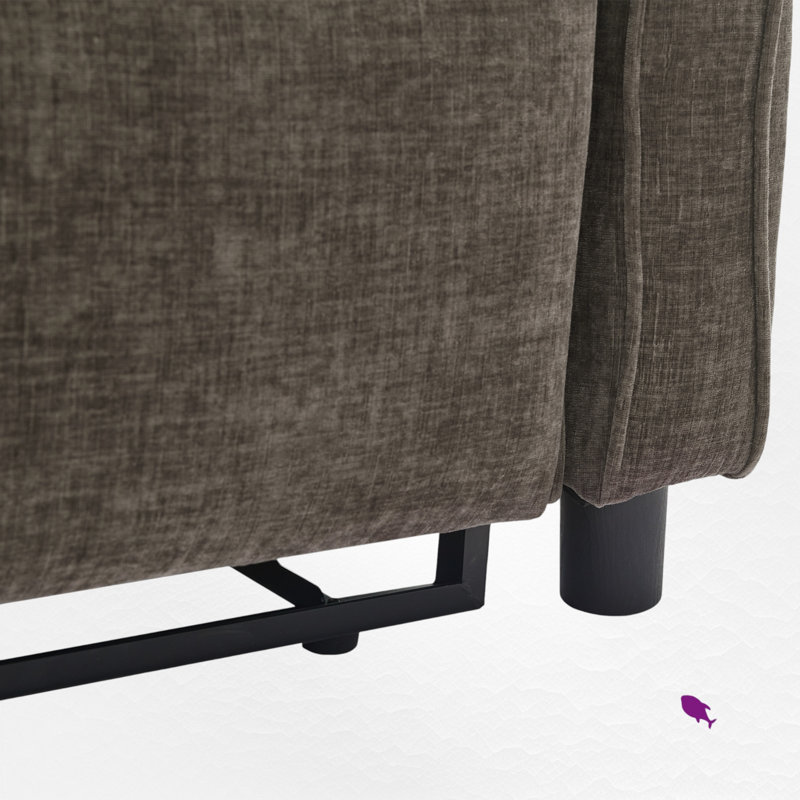 81.9" Convertible Sofa With Recliner, Dark Gray