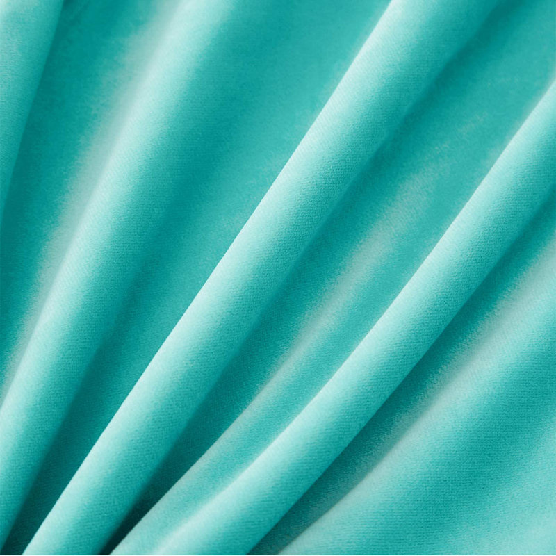 Pom Pom Velvet Velvet Reversible Pillow Cover, Aqua Green