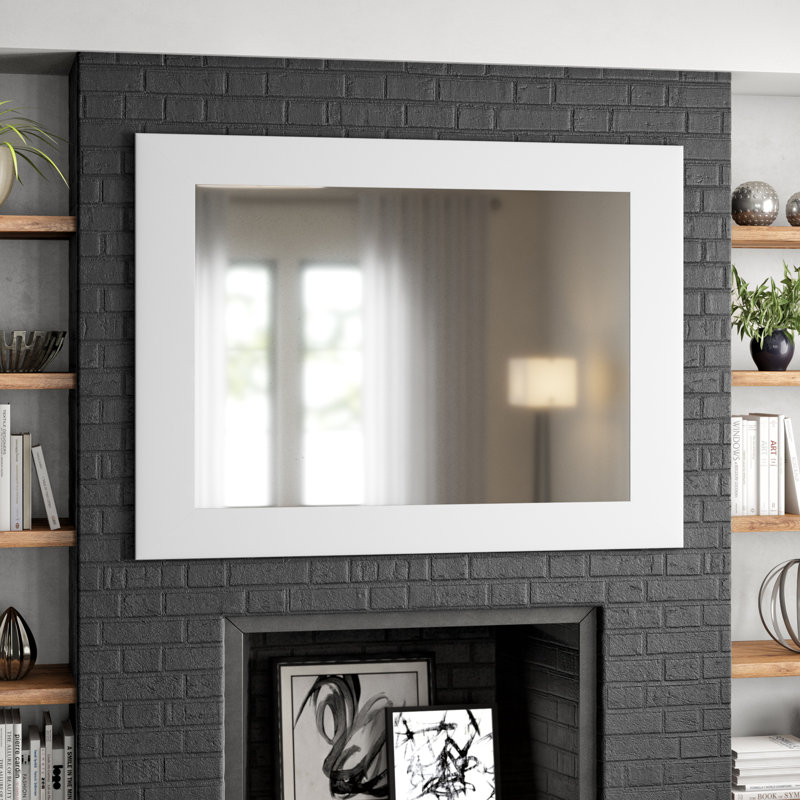 Miroir mural Hyler, 32 po x 22 po, Blanc mat