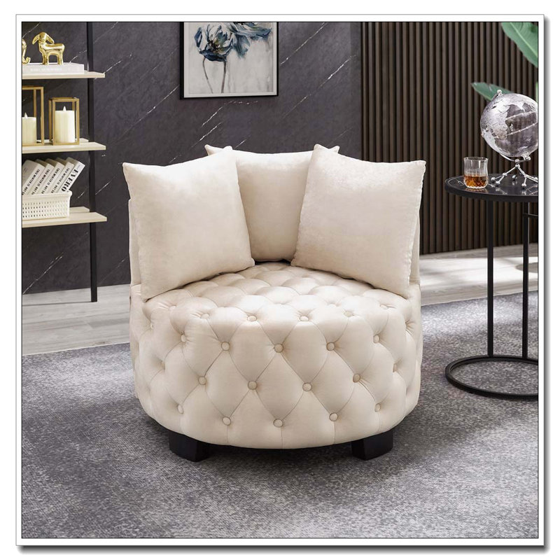 Chaise pivotante capitonnée et capitonnée, Taupe