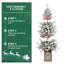 Arbre de Noël 4 pi avec lumières DEL multicolores, 396 pointes, base scintillante, 100 lumières, extrémités en PE / PVC avec pommes de pin - vasque colorée illuminée, décoration des Fêtes facile à assembler