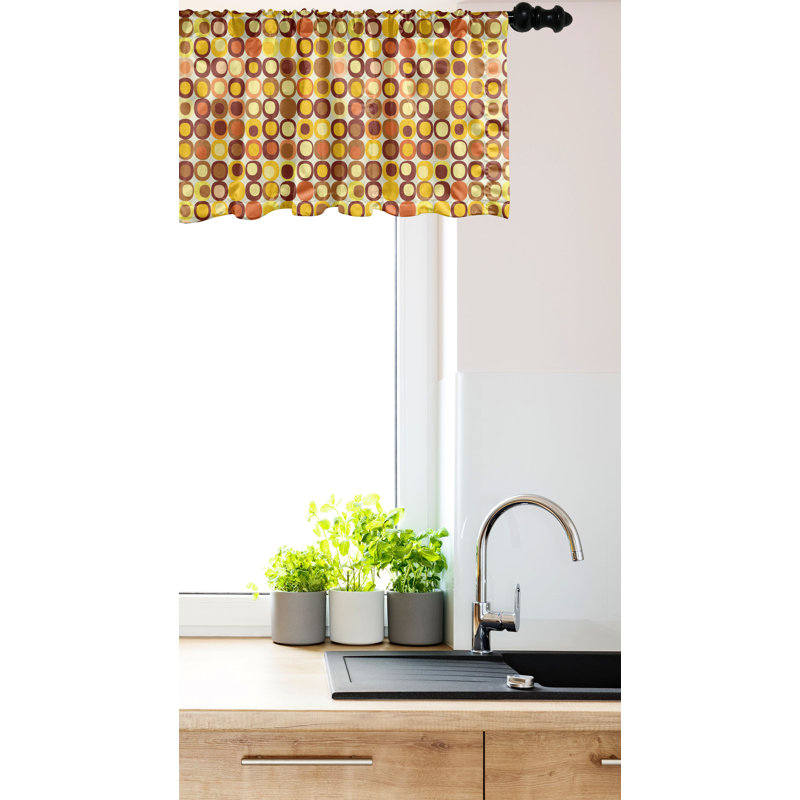 Retro Multicolor Satin Polyester Rod Pocket Valance Set
