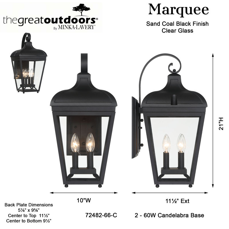 Minka Lavery Marquee - 4 Light Outdoor Wall Mount In Sand Coal Finish