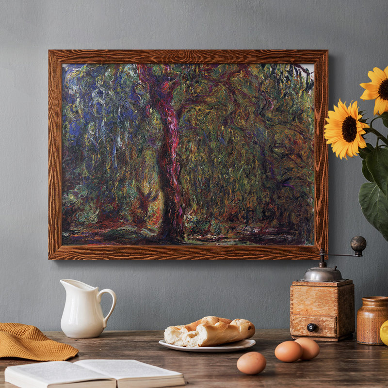 «Weeping Willow» par Monet, reproduction d'art sur toile, Érable, H 26 po x l 38 po x P 1,5 po