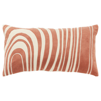 Hatton Embroidered Cotton Lumbar Throw Pillow