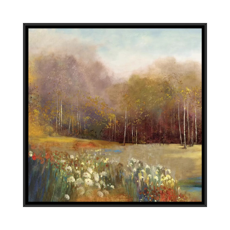 " Garden Dreams I " by Allison Pearce, 12" H x 12" W x 1.5" D, Black Framed Canvas