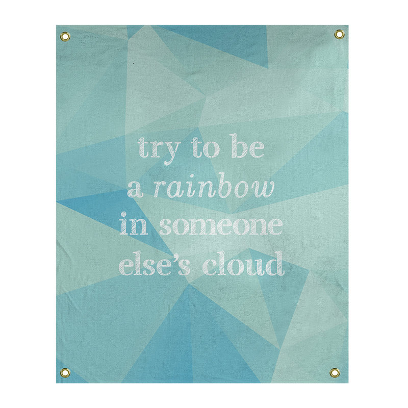 Tapisserie de polyester en faux-pierre qui essaie de devenir un de citation arc-en-ciel, H 36 po x l 26 po, Zircon