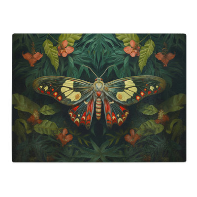 Moth Photograph 8K  Glass Chopping Board