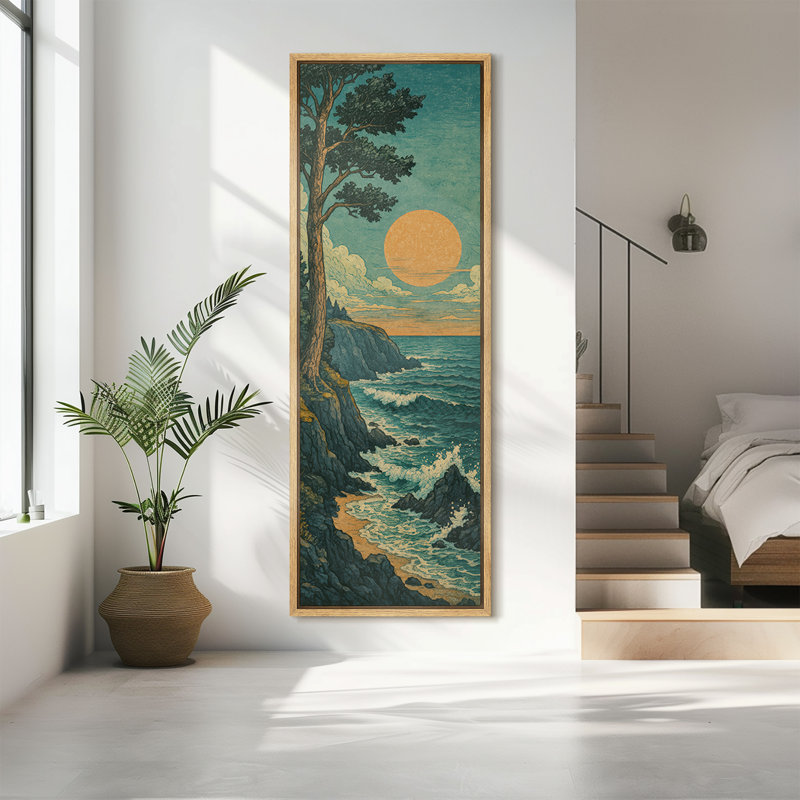 Reproduction d'art sur toile encadrée rétro, Naturel, H 60 po x l 20 po