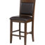 Chaise de comptoir rembourrée en noyer de 2 tabourets de bar en similicuir avec pieds fuselés, rembourrage et dossier solide pour les coins repas, sièges assis, agencements
