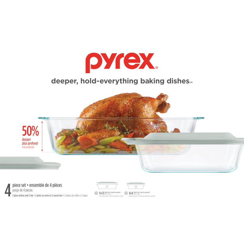 Ensemble de plats de cuisson 4 pièces Pyrex Deeper