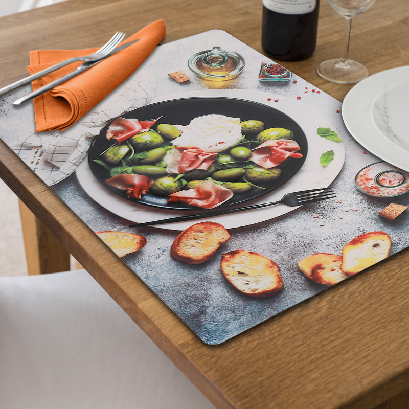 Napperon en plastique avec fromage et olive - ensemble de 12