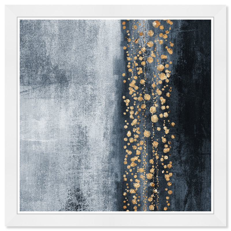 Down The River Abstract - Reproduction d'art graphique sur papier encadré, Papier blanc, H 40 po x l 40 po x P 1,5 po